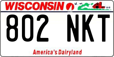 WI license plate 802NKT