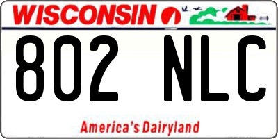 WI license plate 802NLC