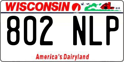 WI license plate 802NLP