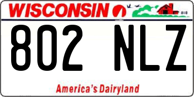 WI license plate 802NLZ