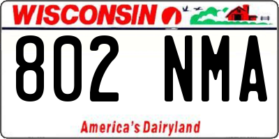 WI license plate 802NMA