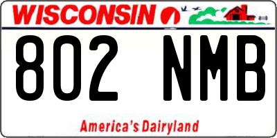 WI license plate 802NMB