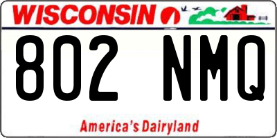 WI license plate 802NMQ