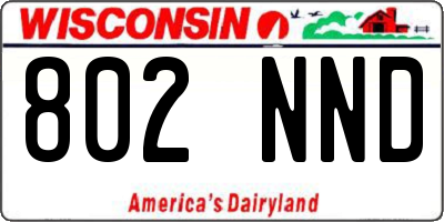 WI license plate 802NND