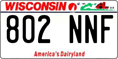 WI license plate 802NNF