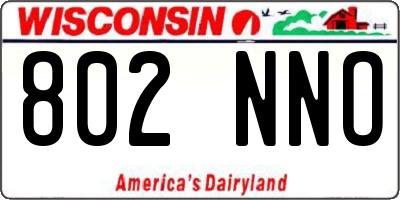 WI license plate 802NNO