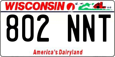 WI license plate 802NNT