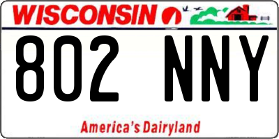 WI license plate 802NNY