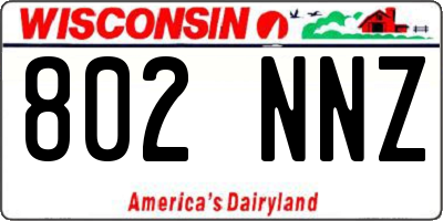 WI license plate 802NNZ