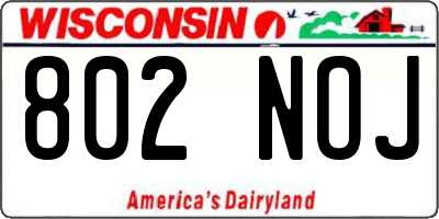 WI license plate 802NOJ