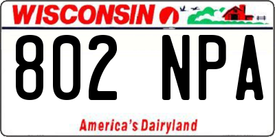 WI license plate 802NPA
