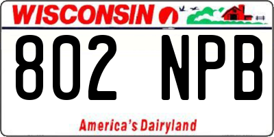 WI license plate 802NPB
