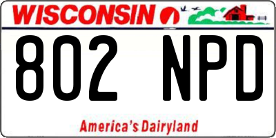 WI license plate 802NPD