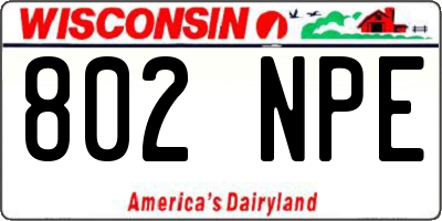 WI license plate 802NPE