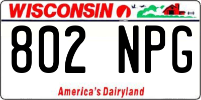 WI license plate 802NPG