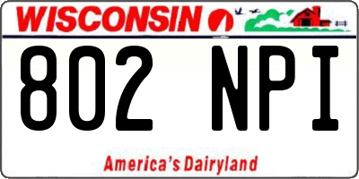 WI license plate 802NPI