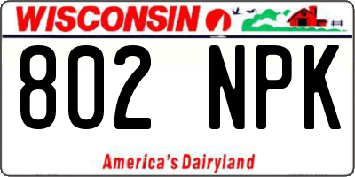 WI license plate 802NPK