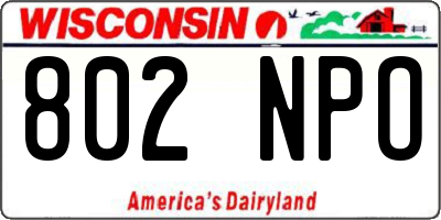 WI license plate 802NPO