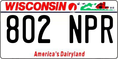 WI license plate 802NPR