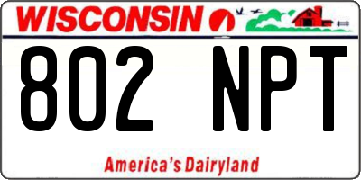 WI license plate 802NPT