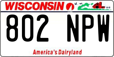 WI license plate 802NPW