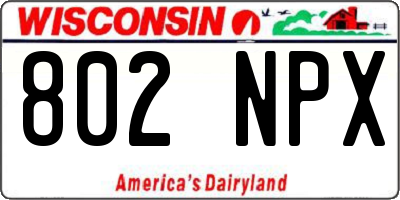 WI license plate 802NPX