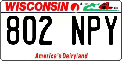 WI license plate 802NPY