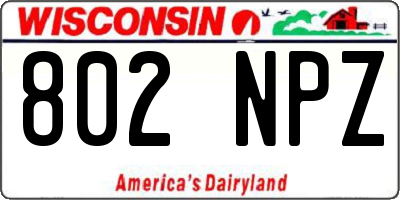 WI license plate 802NPZ