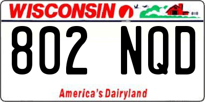 WI license plate 802NQD