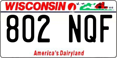 WI license plate 802NQF