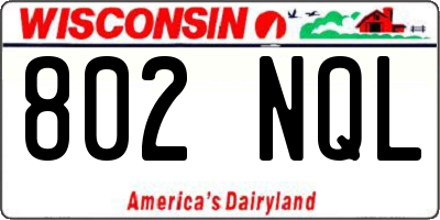 WI license plate 802NQL