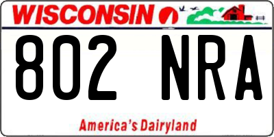 WI license plate 802NRA