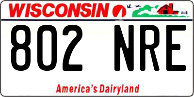 WI license plate 802NRE
