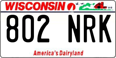 WI license plate 802NRK