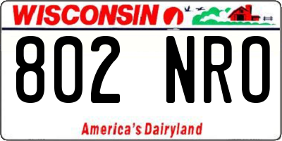WI license plate 802NRO