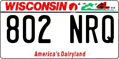 WI license plate 802NRQ