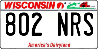 WI license plate 802NRS
