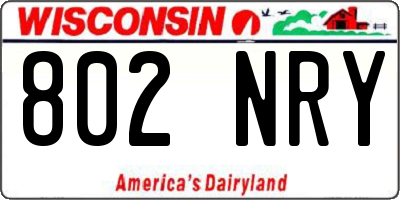 WI license plate 802NRY