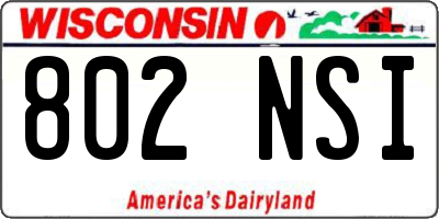 WI license plate 802NSI