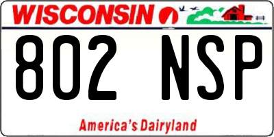 WI license plate 802NSP