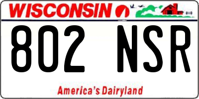 WI license plate 802NSR