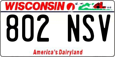 WI license plate 802NSV