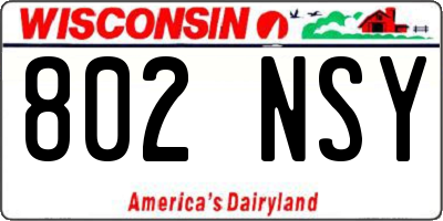WI license plate 802NSY