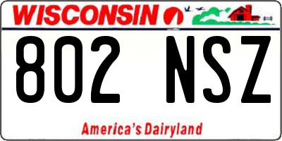 WI license plate 802NSZ
