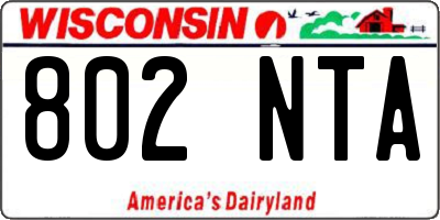 WI license plate 802NTA
