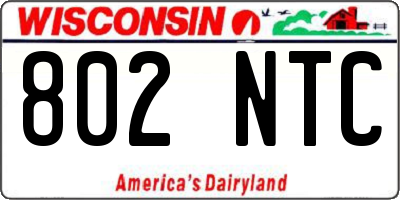WI license plate 802NTC