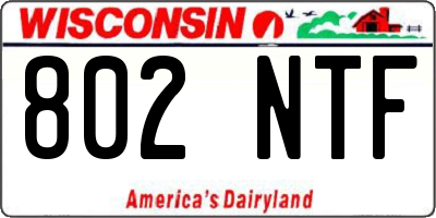 WI license plate 802NTF