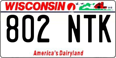 WI license plate 802NTK