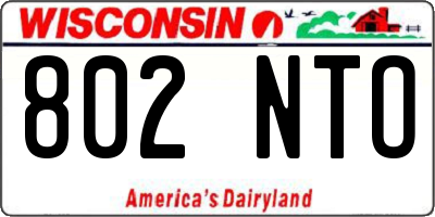 WI license plate 802NTO