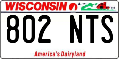 WI license plate 802NTS